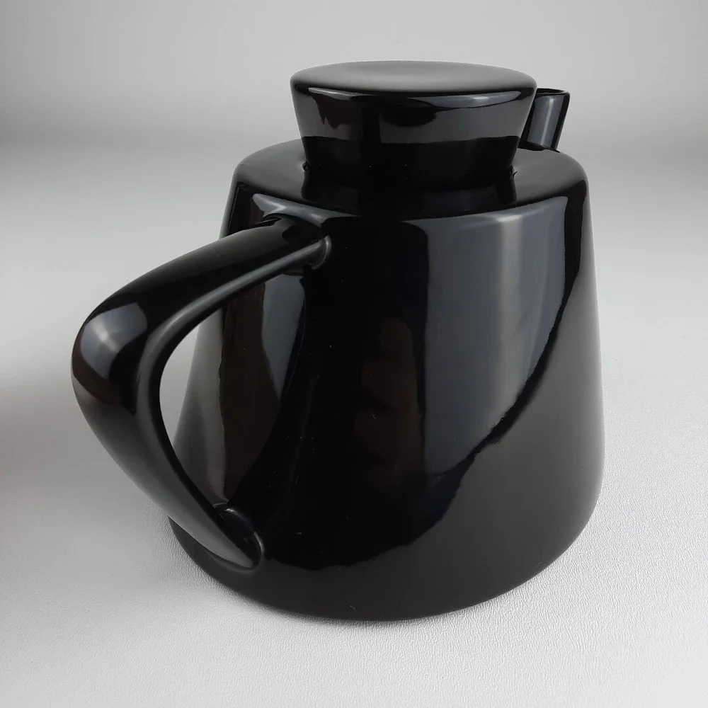 IKEA of Sweden Black Varme Teapot w/ Lid #12289 Modernist Design Black RARE EUC